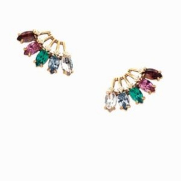 Stella & Dot x Rebecca Minkoff | Retired Dainty Crystal Fan Pixie Studs - Picture 3 of 6
